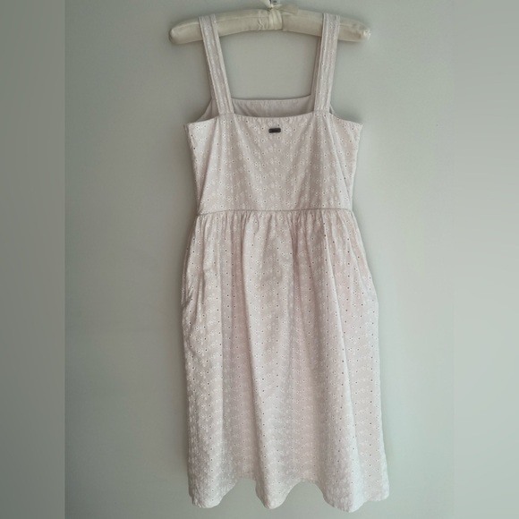 BARBOUR Hopewell Dress Pale Pink Eyelet Straps Fit & Flare Lined Pockets Summer - Picture 4 of 16